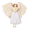 Angel Handmade Woven Macrame Cotton Thread Pendant Decorations HJEW-JM02454-04-1