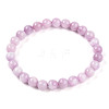 Natural Kunzite Round Beads Stretch Bracelets Women Men BJEW-T022-06A-2