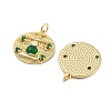 Rack Plating Brass Green Cubic Zirconia Pendants KK-Q006-34G-2