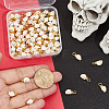100Pcs Dyed Synthetic Turquoise Halloween Skull Charms PALLOY-BM00006-3
