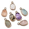 Natural Mixed Stone Pendants KK-C034-02G-1