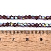 AB Color Plated Transparent Glass Beads Strands GLAA-G127-01S-2