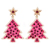 Christmas Trees with Star Alloy Dangle Stud Earrings for Women EJEW-Z078-02B-2