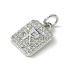 Rack Plating Brass Micro Pave Clear Cubic Zirconia Charms KK-G501-01R-P-2