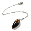 Natural Tiger Eye Bullet Charm G-Q1002-07P-09-1