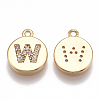 Brass Cubic Zirconia Charms KK-T038-194G-W-1