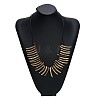 Bohemian Natural Coconut Triangle & Rondelle Wood Beaded Cotton Cord Bib Necklaces FS-WG1FFFB-01-6