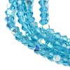 AB Color Plated Transparent Glass Beads Strands GLAA-G127-01C-3
