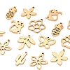 100Pcs 10 Style 304 Stainless Steel Pendants STAS-LS0001-32G-4