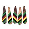 Jamaican Colour Epoxy Resin & Walnut Wood Pendants RESI-N039-122G-1