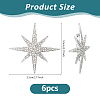 6Pcs Star Alloy Rhinestone Lapel Pins for Backpack Clothes JEWB-DC0001-39P-2
