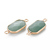 Natural Green Aventurine Link Connectors G-S359-299H-3