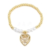 Brass Micro Pave Cubic Zirconia Charm Bracelets for Women LS-BJEW-M050-02G-03-4