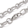 Tarnish Resistant Unisex 304 Stainless Steel Textured Cable Chain Necklaces STAS-L127-01P-2