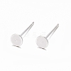 925 Sterling Silver Flat Pad  Stud Earring Findings STER-K167-045C-S-1