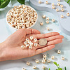 250Pcs 5 Styles Printed Natural Schima Wood Beads WOOD-KS0001-22-6