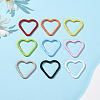 18Pcs 9 Colors Baking Paint Alloy Spring Gate Rings FIND-SC0017-36-7