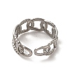 Non-Tarnish 304 Stainless Steel Open Cuff Ring RJEW-C068-09P-3