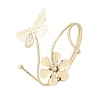 Flower & Butterfly Alloy Arm Cuff Bangles for Girl Women LS-AJEW-A063-01C-G-4