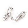 304 Stainless Steel Interlocking Oval Dangle Stud Earrings for Women EJEW-E264-06-3