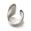 304 Stainless Steel Wide Flat Open Cuff Ring for Women RJEW-F131-16P-3