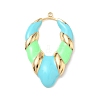 304 Stainless Steel Enamel Pendants STAS-F360-17G-03-1