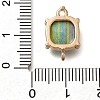 Brass Glass Imitation Gemstone Connector Charms KK-Z076-01G-01-3