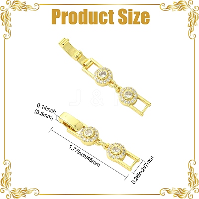 6Pcs 2 Colors Brass & Rhinestone Fold Over Clasps FIND-CJ0005-97-1