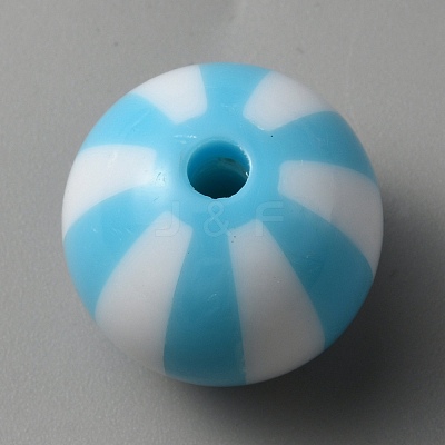 Opaque Acrylic Striped Beads LS-SACR-WH0009-10A-1