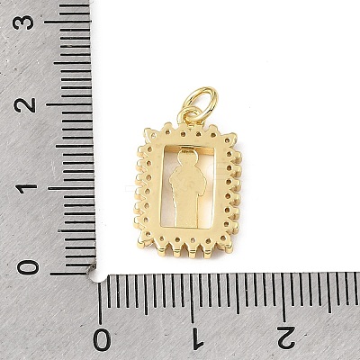 Religion Brass Micro Pave Cubic Zirconia Pendants KK-E799-02D-G-1