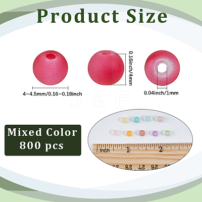 Transparent Frosted Glass Beads FGLA-PA0001-02A-1