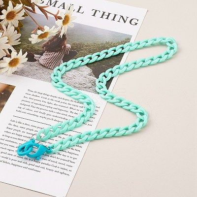 Personalized Acrylic Curb Chain Necklaces NJEW-JN03515-06-1