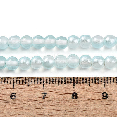 Baking Paint Transparent Glass Beads Strands DGLA-N011-4mm-05-1