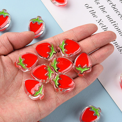 Transparent Enamel Acrylic Beads X1-TACR-S155-003-1