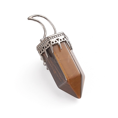 Natural Tiger Eye Pointed Big Pendants G-I275-01E-1