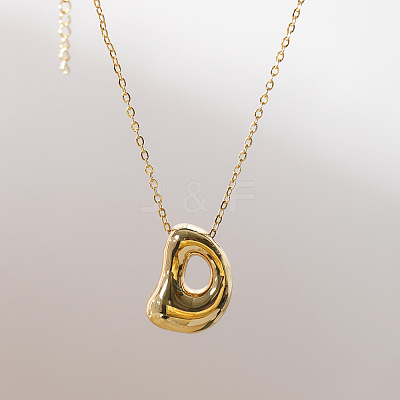 Brass Chunky Initial Pendant Necklaces WG97A63-04-1