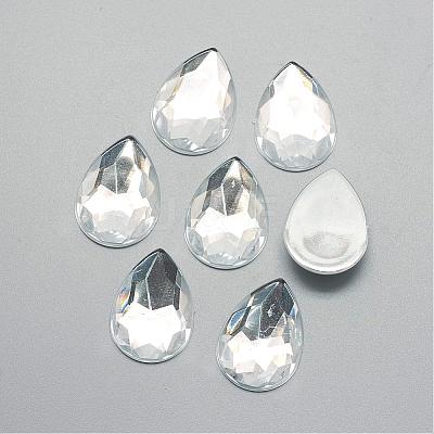 Acrylic Rhinestone Flat Back Cabochons GACR-Q010-18x25-16-1