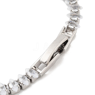 Brass Pave Clear Cubic Zirconia Horse Eye Link Bracelets BJEW-YWC0002-03A-P-1