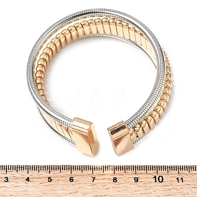 Two-tone Iron Multi-strand Snake Chain Cuff Bangles for Women BJEW-P390-01A-A-1