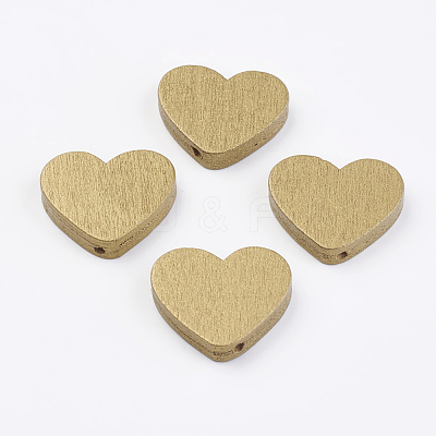 Spray Painted Natural Wood Beads WOOD-Q030-74G-1