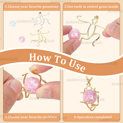 4Pcs 2 Colors Brass Pendants Cabochon Settings FIND-SC0017-24A-1