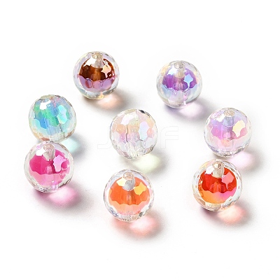 Two Tone UV Plating Rainbow Iridescent Acrylic Beads TACR-D010-03B-1
