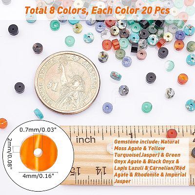 160Pcs 8 Style Natural Mixed Gemstone Beads G-NB0002-97-1