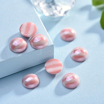 Opaque Glass Cabochons GGLA-S038-11F-8mm-1