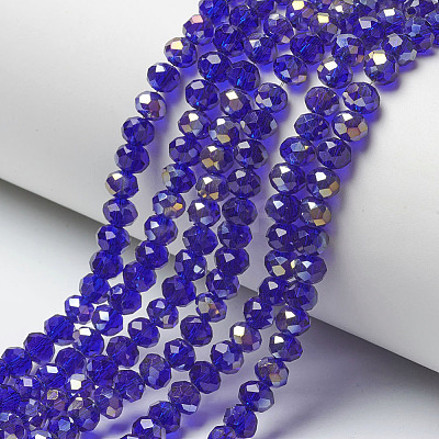 Electroplate Transparent Glass Beads Strands EGLA-A034-T4mm-H05-1