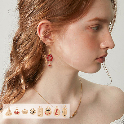 16Pcs 8 Style Alloy Charms FIND-NB0003-62-1