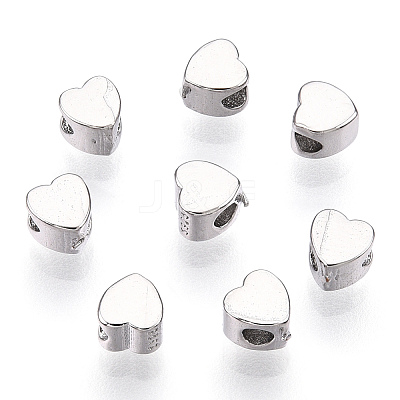 Rhodium Plated 925 Sterling Silver Beads STER-T004-75P-1