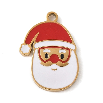 Christmas Themes 304 Stainless Steel Enamel Pendants LS-STAS-K312-04B-G-1