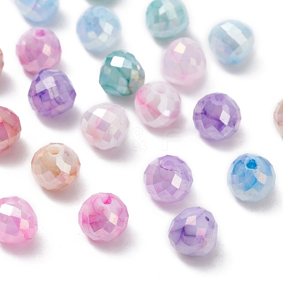 6 Colors Opaque Baking Paint Crackle Glass Beads Strands EGLA-YW0001-21-1