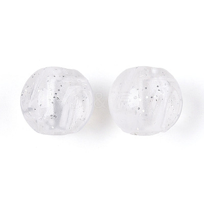 Transparent Acrylic and Glitter Powder Beads TACR-T028-66B-1